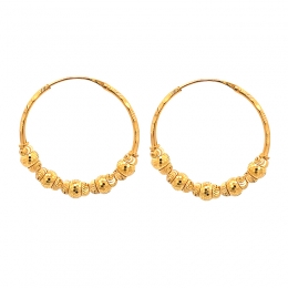 Infinity Hoop Earrings 22K Gold - Diameter 32mm